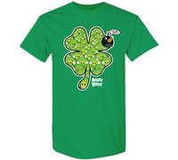 Angry Birds Camiseta oficial de Clover Piggies Group, manga corta, 100% algodón, para hombre, mujer, unisex, Verde Kelly, L