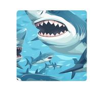 Angry Blue Sharks - Paño autoadhesivo mágico para lente de cámara, protector de lentes, bolsa de maquillaje, 13.8 x 13.8 pulgadas, multicolor, 21.7x21.7in, moderno