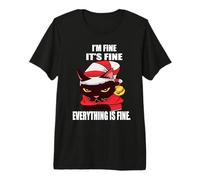 Angry Cat I'm Fine It's Fine Everything Is Fine Christmas Camiseta Premium