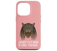 Angry Cat Mom - para dueño de Gato Realmente Malvado, Divertido diseño de Juego de Palabras Carcasa para iPhone 13 Pro
