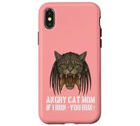 Angry Cat Mom - para dueño de Gato Realmente Malvado, Divertido diseño de Juego de Palabras Carcasa para iPhone X/XS