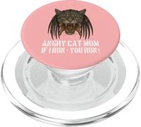 Angry Cat Mom - para dueño de Gato Realmente Malvado, Divertido diseño de Juego de Palabras PopSockets PopGrip para MagSafe
