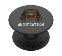 Angry Cat Mom para la dueña de Really Evil Cat, divertido diseño de juego de palabras PopSockets PopGrip Adhesivo
