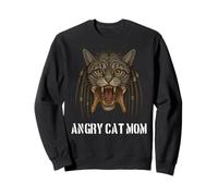 Angry Cat Mom para la dueña de Really Evil Cat, divertido diseño de juego de palabras Sudadera