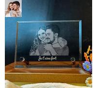 Angry Egg Boy Foto 2D Cristal, Tallado Interior Personalizado Foto Regalo para papá, mamá, él y ella con su foto. Regalos de Fotos Personalizados para Cumpleaños, Boda, Aniversario, Memorial