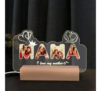 Angry Egg Boy MAMA Marco de Fotos Regalo Lámpara Personalizada, Luz nocturna decorativa, Regalo de cumpleaños, Día de la Madre, Regalo de Acción de Gracias