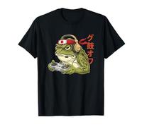 Angry Frog Gamer Bandera Japonesa Bandana Retro Controller Game Camiseta