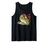 Angry Frog Gamer Bandera Japonesa Bandana Retro Controller Game Camiseta sin Mangas