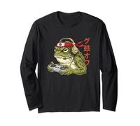 Angry Frog Gamer Bandera Japonesa Bandana Retro Controller Game Manga Larga