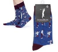 Angry Golfer Socks - Divertidos calcetines de golf para hombre, 1 par, color azul, divertidos calcetines de golf, Golfista enojado, 7-11