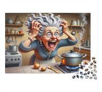 Angry Granny Cooking Colourful Crazy Grandma 1000 Pcs Jigsaws for Adults The Impossible Challenge Brain Development 52x38cm/1000pcs
