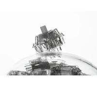 Angry miao ICY Silver Pro V3 - Interruptores de teclado mecánicos lineales, 90 unidades, interruptor RGB transparente prelubricado de 5 pines, nailon PA12, vástago Y3.5, accionamiento de 37 gf 45 gf