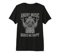 Angry Music Heavy Metal Raccoon Funny Metalhead - Ventilador de Metal Camiseta Premium