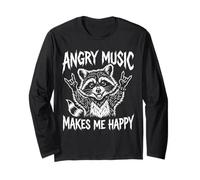 Angry Music Heavy Metal Raccoon Funny Metalhead - Ventilador de Metal Manga Larga