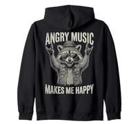 Angry Music Heavy Metal Raccoon Funny Metalhead - Ventilador de Metal Sudadera con Capucha