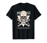 Angry Music Makes Me Happy - Esqueleto de rock gótico Camiseta