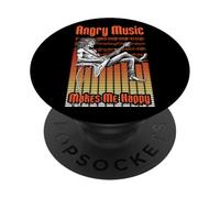 Angry Music Makes Me Happy Funny Heavy Metal Guitarrista PopSockets PopGrip Adhesivo
