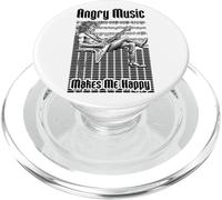 Angry Music Makes Me Happy Funny Heavy Metal Guitarrista PopSockets PopGrip para MagSafe