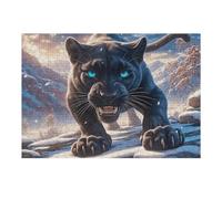 Angry Panthère Noire Puzzle 300 Piezas Colorido Moderno Animal de compagnie Rompecabezas para Adultos Obra De Arte Familiar Estera Portátil DIY Creativo 300 PCS
