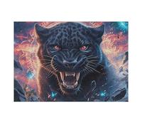 Angry Panthère Noire Puzzle 300 Piezas Educativo 3D Familiar Animal de compagnie Rompecabezas para Familia Desafío Intelectual DIY Creativo Decoración Hogar 300 PCS