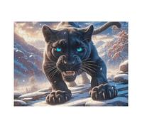 Angry Panthère Noire Puzzle 500 Piezas Hogar Decoración Animal de compagnie Rompecabezas para Hombres Y Mujeres 3D DIY Creativo Aliviar Estrés Desafío Intelectual 500 PCS