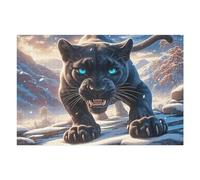 Angry Panthère Noire Puzzles 1000 Piezas Estera Portátil 3D Antideslizante Animal de compagnie Rompecabezas Familiar para Adultos Aliviar Estrés Decoración Hogar Moderno Creativo 1000 PCS
