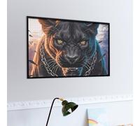 Angry Panthère Noire Puzzles 1000 Piezas Estera Portátil Animal de compagnie Rompecabezas para Adultos Desafío Intelectual Aliviar Estrés Decoración Hogar 3D 1000 PCS
