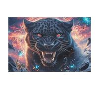 Angry Panthère Noire Puzzles 1000 Piezas Estera Portátil Familiar Animal de compagnie Rompecabezas para Adultos Aliviar Estrés 3D Maquetas Construir DIY Moderno 1000 PCS