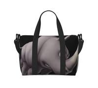 Angry Rhino - Bolsa de viaje impermeable con estampado de rinoceronte, bolsa de mano para el gimnasio durante la noche