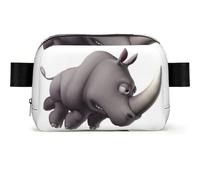 Angry Rhino - Riñonera con estampado de rinoceronte para mujer, bolsa cruzada impermeable con correa ajustable y cremallera