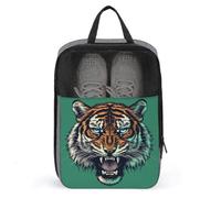 Angry Tiger Head on Green - Bolsa de zapatos para viajes, uso diario, bolsa de almacenamiento antipolvo para zapatos de golf