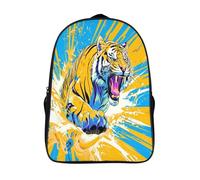 Angry Tiger King of Beasts Mochila Infantil Mochila,Bolsa Impermeable 3D Mochila Para Niños, Mochila Para Niños De Dibujos Animados Impermeable Y Ajustable Adecuado Para Niños Y Niñas 40x28x16cm