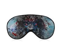 Angry Wolf Flaming Head Soft Eye Mask Cover Sombreado eficaz Blindfold Comfort Sleep Mask con correa elástica ajustable