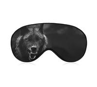 Angry Wolf - Máscara de ojos para dormir para hombres, mujeres, adolescentes, niños, cubierta de sombra de ojos y venda para los ojos, bloquea la luz, comodidad suave para viajes, yoga y siesta