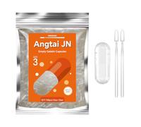 Angtai JN Cápsulas Gelatina Vacías Tamaño 3-cápsula vacia Transparente para llenar con 2 Microcucharas, Empty Capsules de Bricolaje 3, 100 piezas