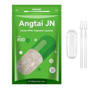 AngtaiJN Cápsulas veganas vacías Tamaño 00-Cápsulas vacías transparentes para rellenar con 2 microcucharas, cápsulas vacías de bricolaje 00, 500 piezas