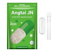AngtaiJN Cápsulas veganas vacías Tamaño 000-Cápsulas vacías transparentes para rellenar con 2 microcucharas, cápsulas vacías de bricolaje 000, 1000 piezas