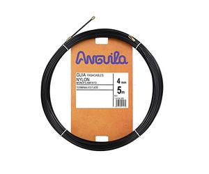 Anguila | Guía Pasacables | Terminales Fijos | Monofilamento | Nylon | Color Negro | Diámetro 4mm | 5 Metros