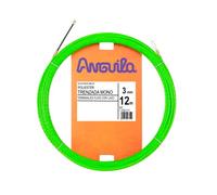 Anguila Max 7.3300.012 Guía pasacables Especial Tubos Poliéster Trenzada Monofilamento 3mm 12 Metros y terminales Fijos con Lazo, Verde