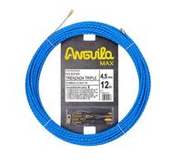 Anguila Max 7.5045.012 Guía pasacables Especial Curvas Poliéster Triple Trenzada 4,5mm 12 Metros y terminales Mixtos, Azul