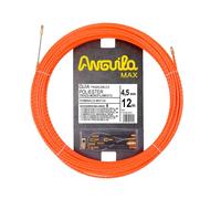 Anguila Max 7.5145.012 Guía pasacables Especial Rectas Poliéster Trenzada Monofilamento Ø4,5mm 12 Metros y terminales Mixtos, Naranja