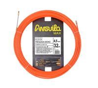 Anguila Max 7.5145.032 Guía pasacables Especial Rectas Poliéster Trenzada Monofilamento 4,5mm 32 Metros y terminales Mixtos, Naranja