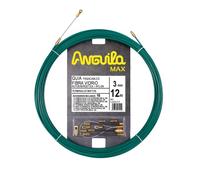 Anguila Max| Guía Pasacables| Fibra de Vidrio Reforzada| Nylon| Terminales Mixtos| Color Verde| Diámetro 3mm| 12 metros