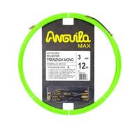 Anguila Max | Guía Pasacables | Tubos Estrechos | Monofilamento | Poliéster Trenzado | Terminales Mixtos | Color Verde | Diámetro 3mm | 12 metros