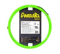 Anguila Max | Guía Pasacables | Tubos Estrechos | Monofilamento | Poliéster Trenzado | Terminales Mixtos | Color Verde | Diámetro 3mm | 18 metros