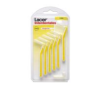 LACER - Cepillo Interdental Angular Fino Pack 6 Unidades, Mango Angulado, Máxima Eficacia, Filamentos Tynex, Cerdas Finas, Previene y Elimina la Placa Bacteriana, Cerdas Suaves