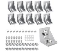 Angulares de Aluprofil 10 Piezas, Conectores de Esquina en L de Aluminio 40x40, para Perfil de Puntal, perfil de Ranura, Perfil de Montaje