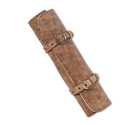 Angus Stoke Bolsa de Cuero para Cuchillos de Chefs, Rollo de Cuchillos de Chef de Cuero auténtico, Grande, Bolsa de Cuchillos, Cuchillo de Chef, con Cerradura, Bolsa de Cocina Sam, marrón, Clásico
