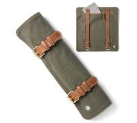 Angus Stoke Bolsa para Cuchillos de Chef Premium | Rollo Grande Con Compartimento Extra y Cremallera | Estuche Enrollable de Cocina Lars, Verde Oliva