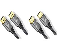 Angusplay Cable DisplayPort 1.4 32Gbps 1.5M, DP a DP 8K 60Hz 4K 240Hz Nailon Trenzado (Paquete de 2)
